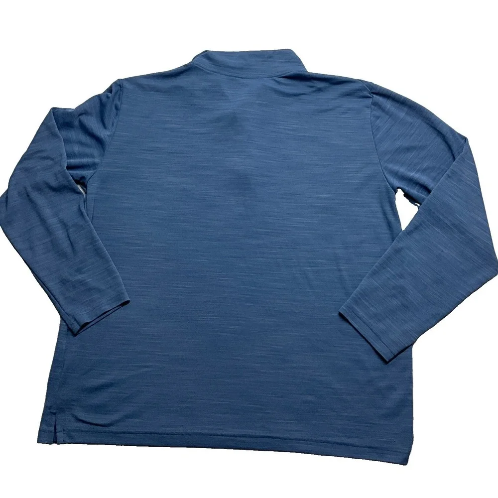 Nike Dri-Fit Womens L 1/4 Zip Pullover Heather Blue Long Sleeve Running Shirt